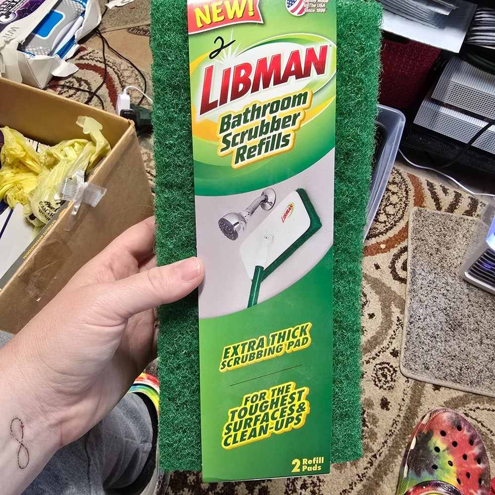 Libman #01260 Bathroom Scrubber Refills Extra Thick 2 Refill Pads NOS